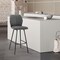 Armen Living Tandy Gray Faux Leather and Black Metal 26" Counter Stool LCTNBABLGR26 - alternate 5